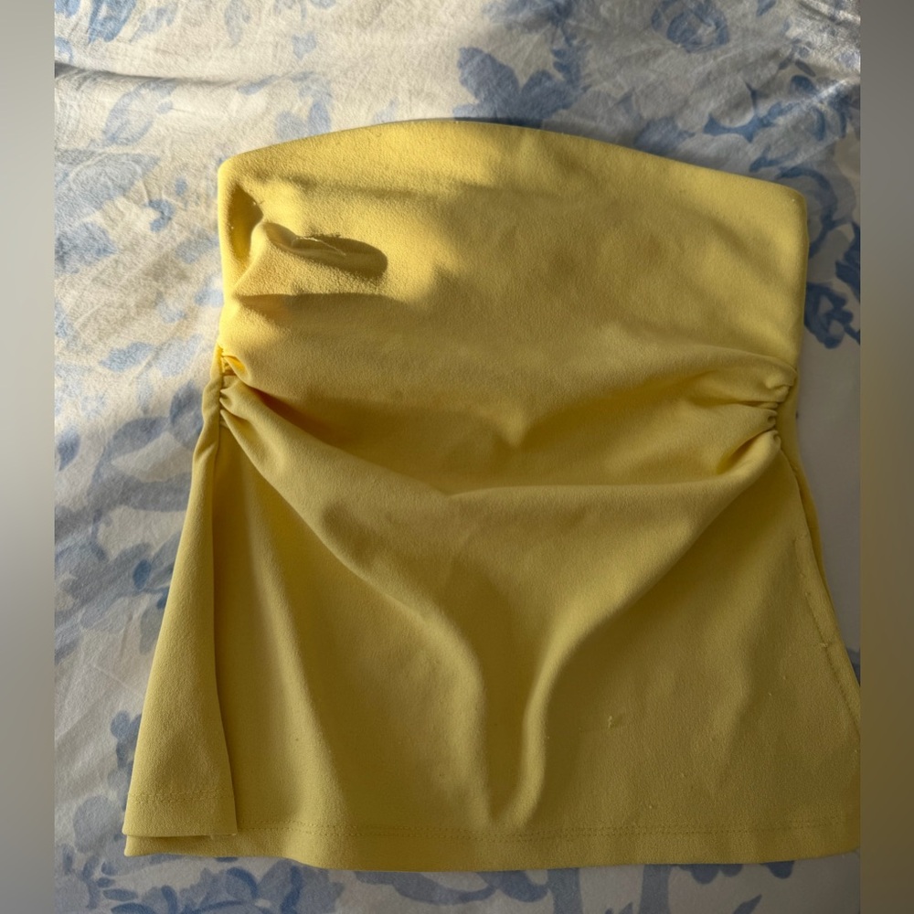 Strapless Yellow Tube Top pull&bear